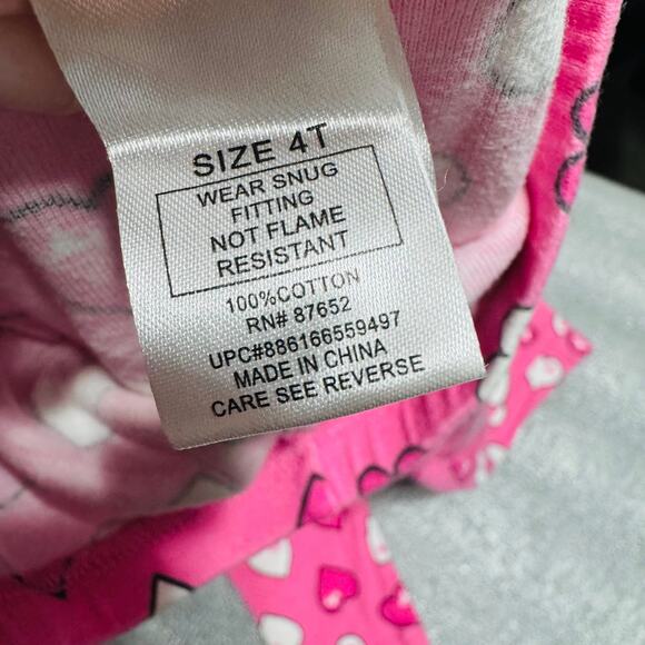 Toddler Girl Pink Tiara Heart Valentine's Day Pants Leggings 4T - Picture 4 of 6